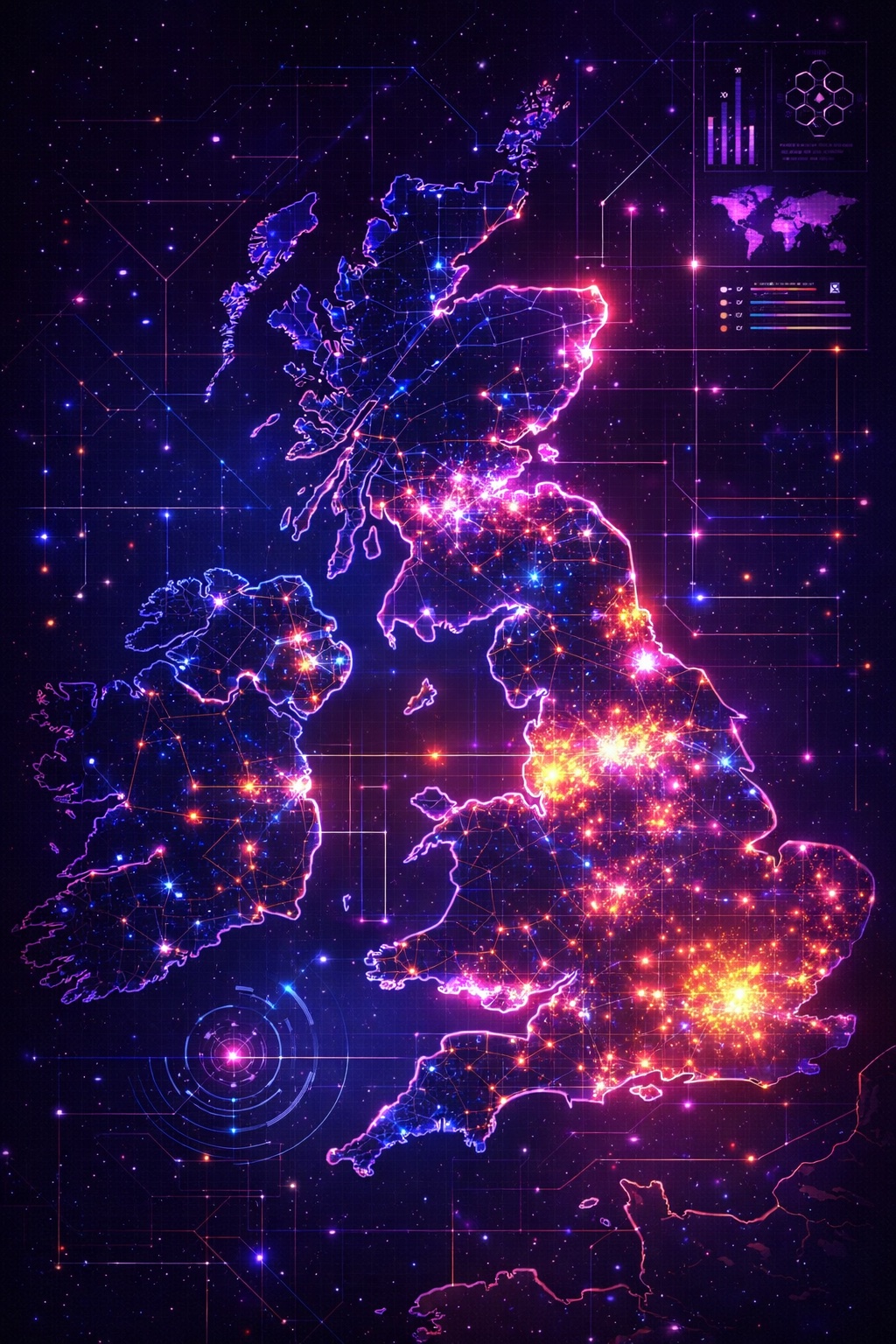 Great Britain-United Kingdom Futuristic Map