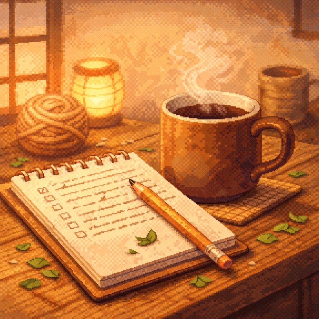 A cozy notepad sketch